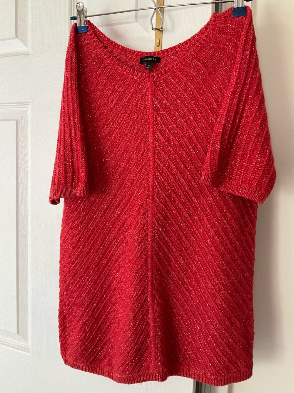 Talbots Bright Red Scoop-Neck Knit Sweater